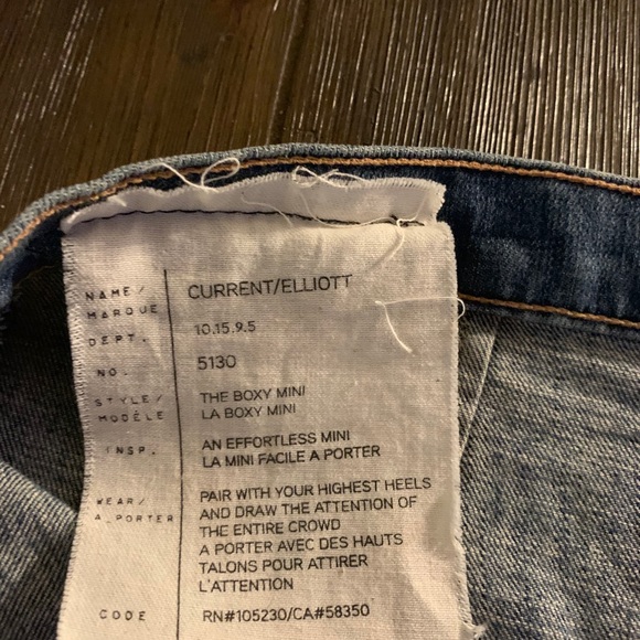 Current/Elliot the Boxy Mini Denim Frayed Skirt 32 - Picture 8 of 9